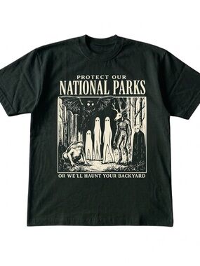 Gildan Protect Our National Parks Dark Green Graphic Tee